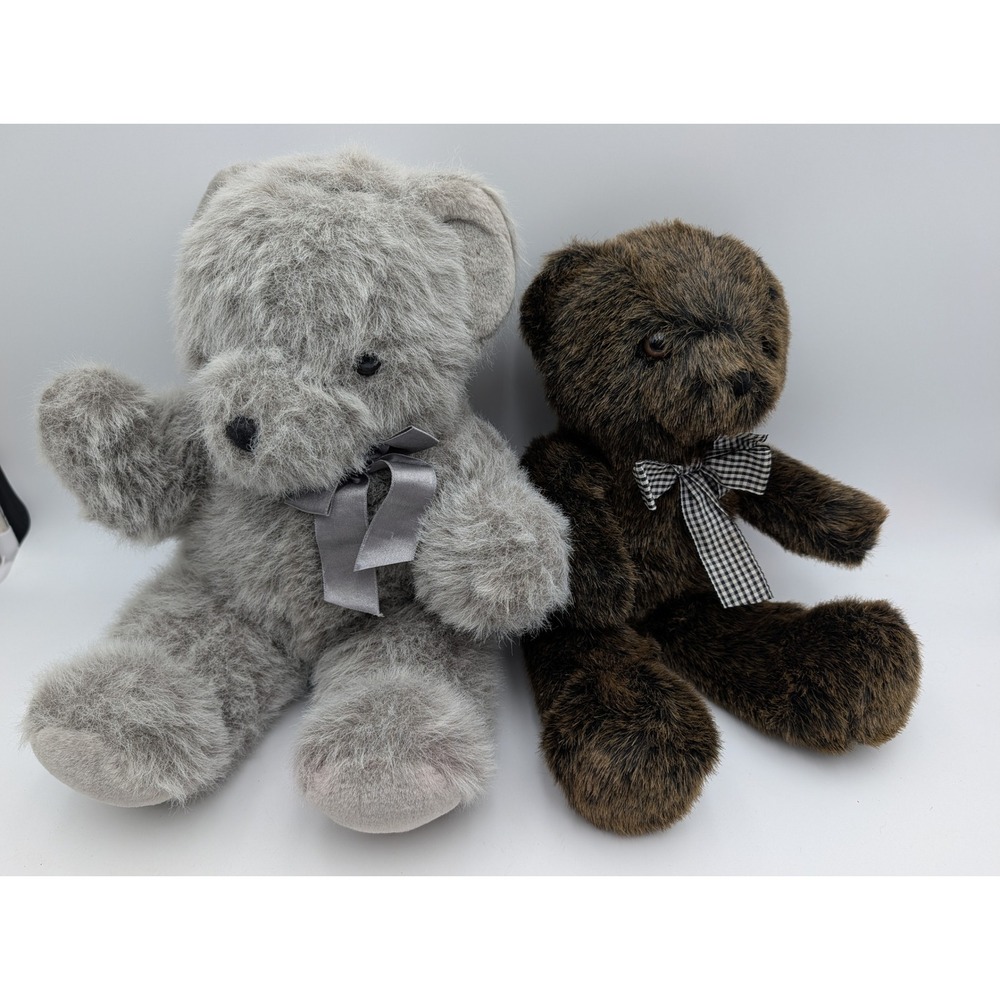 America Wego Teddy Bear Plush Gray Brown Begging Cuddle Lot